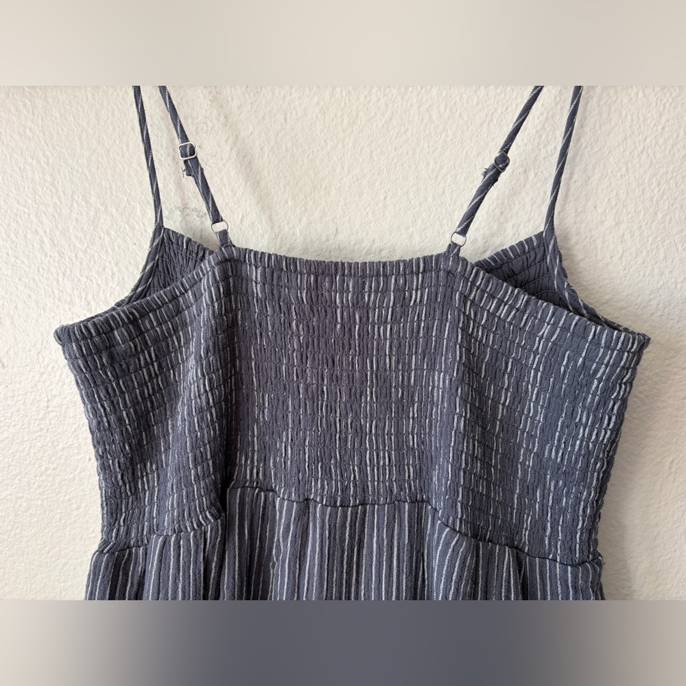 Z Supply Balos Striped Maxi Dress Supernova Gauzy Charcoal White Women’s Medium - Picture 10 of 13
